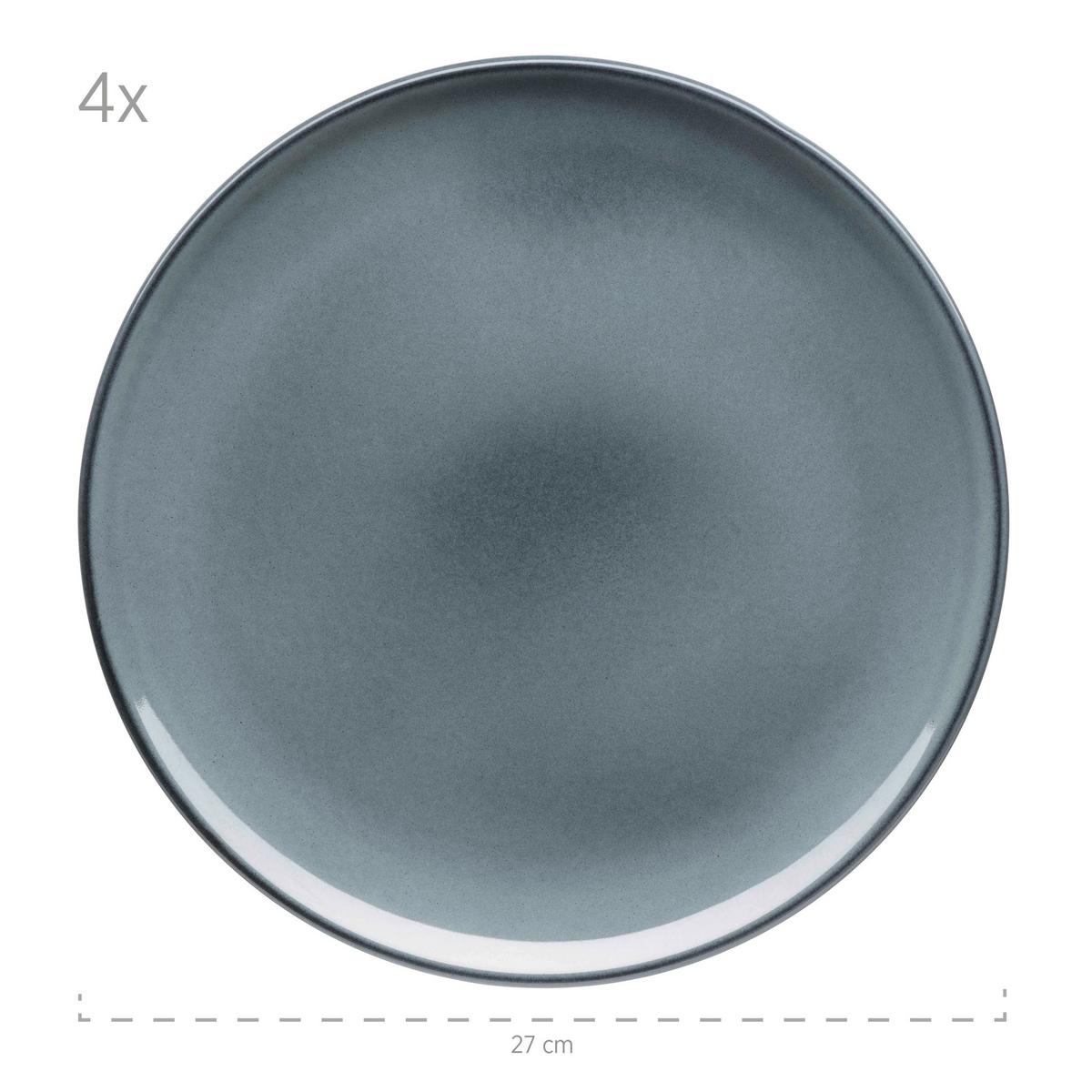 Tafelservice Livio Blaugrau 4 Personen - Blaugrau, Basics, Keramik - Mäser
