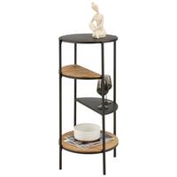 Stojací regál dub masív - čierna/prírodná farba, Modern, kov/drevo (45/100/45cm) - Premium Living