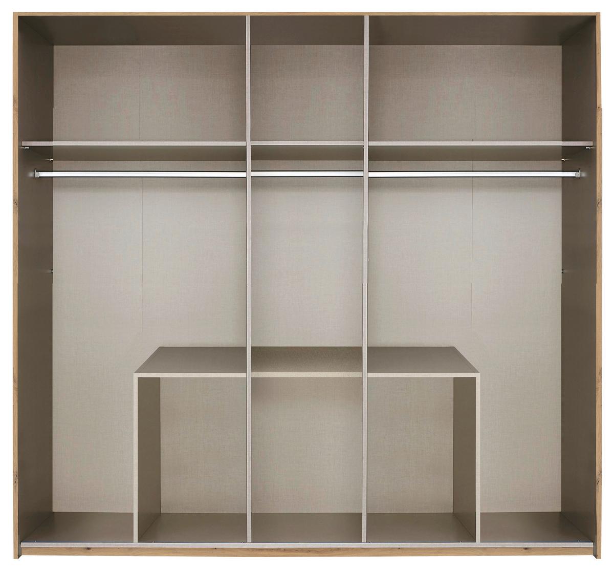 Drehtürenschrank mit Schublade 226 cm Mainz, Weiß/Eiche - Eichefarben/Weiß, Basics, Holzwerkstoff (226/210/54cm) - Rauch Möbel