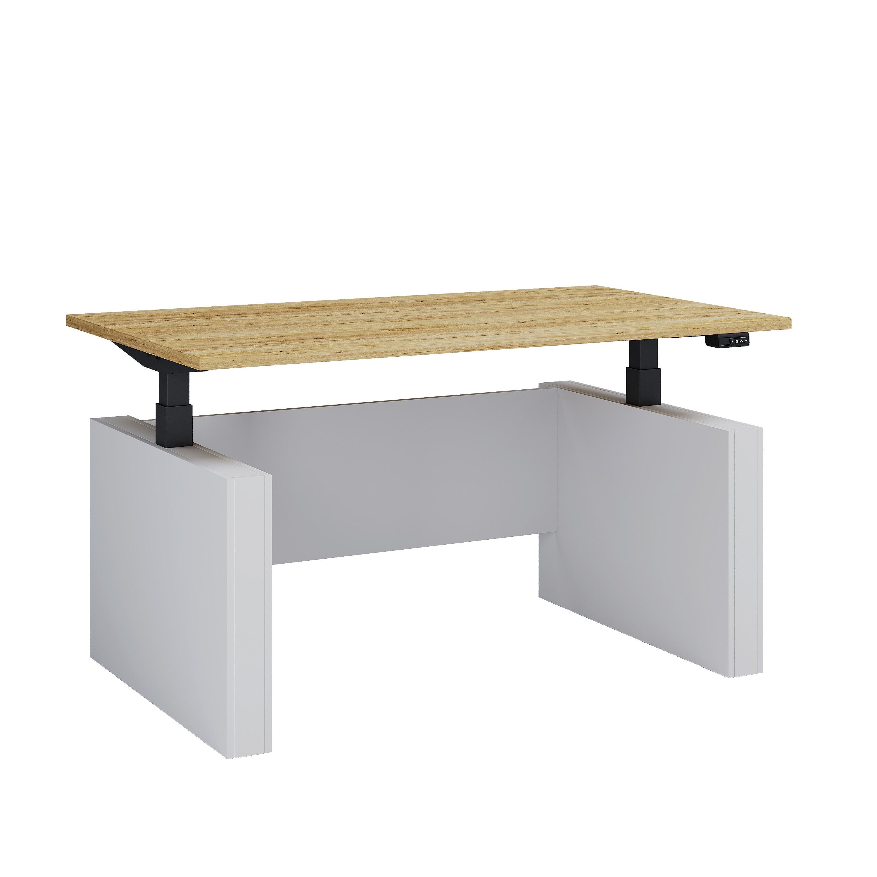 Schreibtisch E-Salia Weiß/ Schwarz/Honigeiche L: 138cm