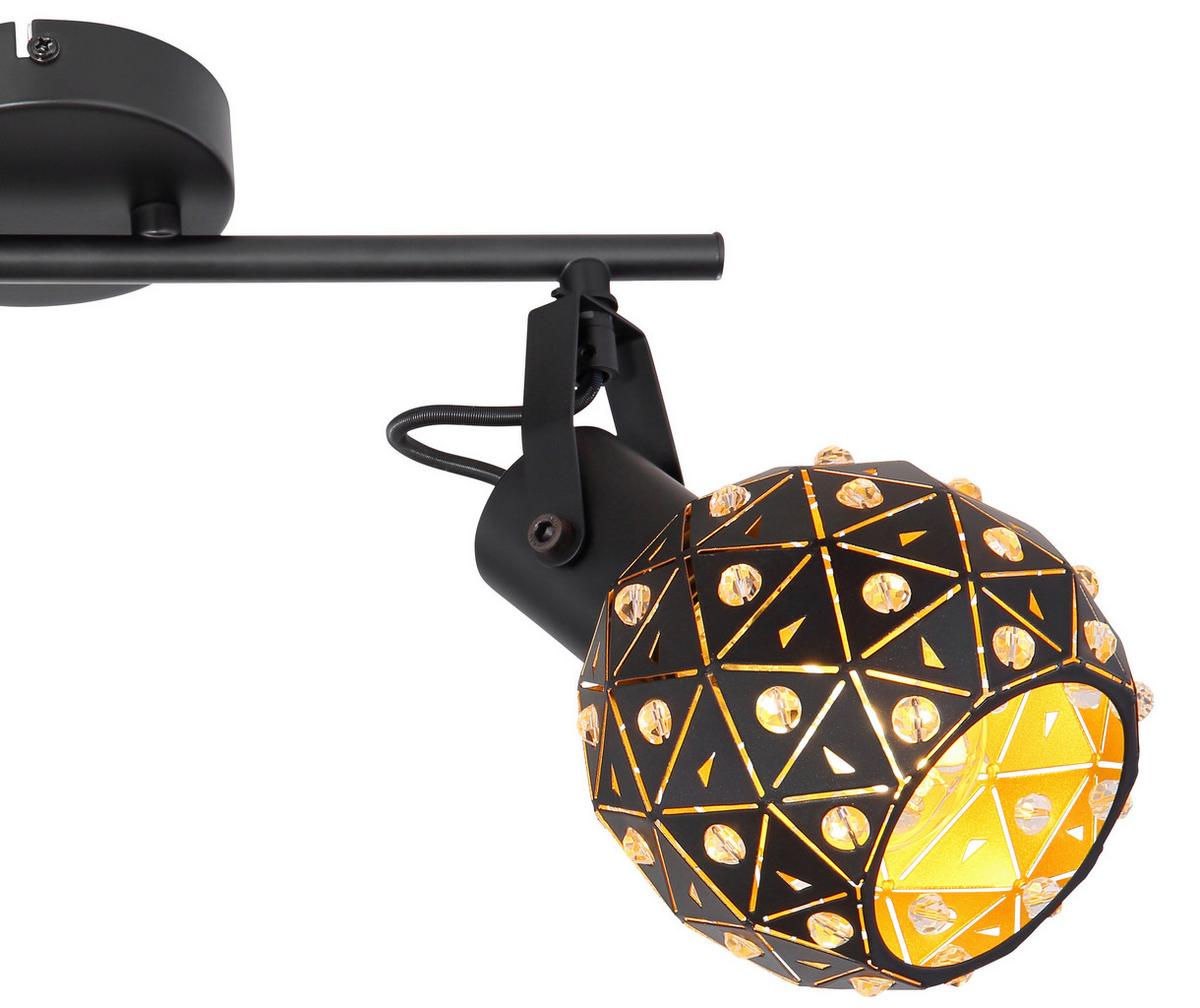 Strahler Jodie 2-Flammig verstellbar L: 35 cm - Klar/Goldfarben, Basics, Glas/Metall (35/12/26cm) - Globo