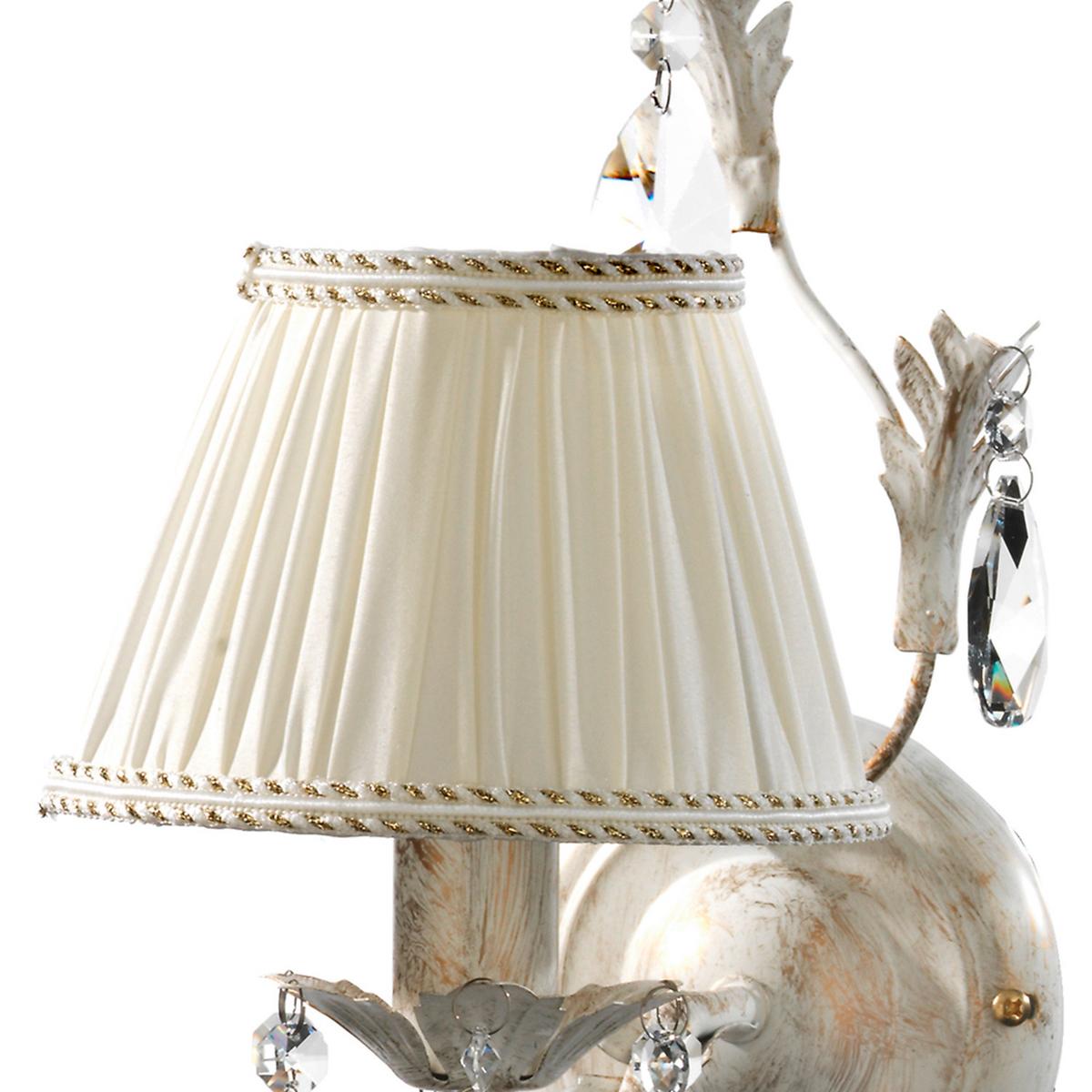 Wandleuchte 4669/ap2 - Weiß, Natur, Glas/Textil (30/34cm)