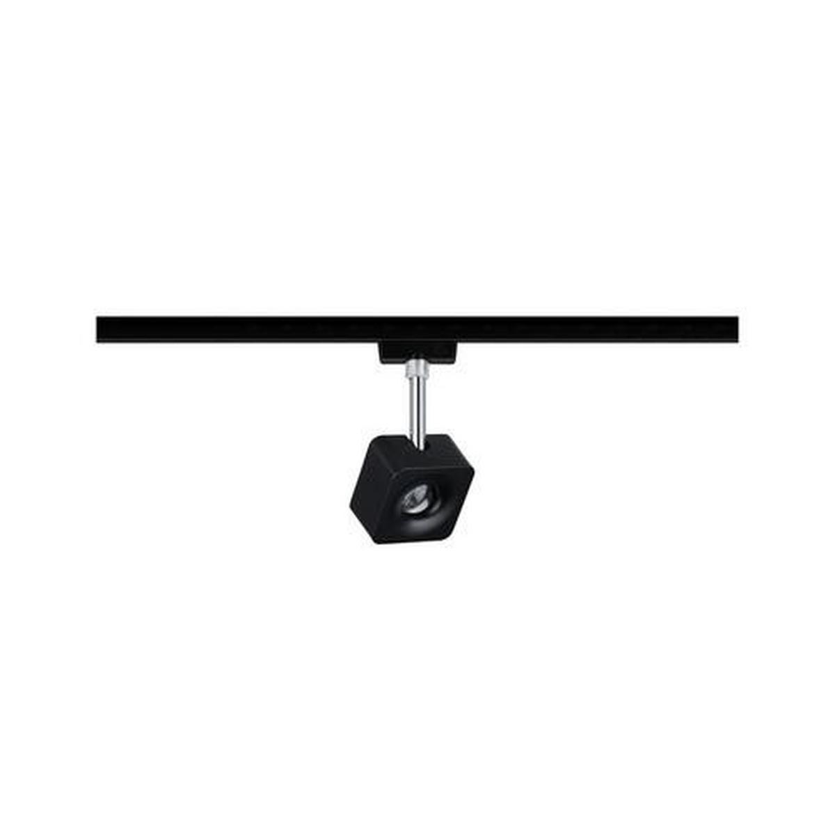 Led-deckenleuchte Urail Spot Cube L: 7,7 Cm, Dimmbar - Chromfarben/Schwarz, Design, Kunststoff/Metall (7,7/16,5/4,7cm) - Paulmann