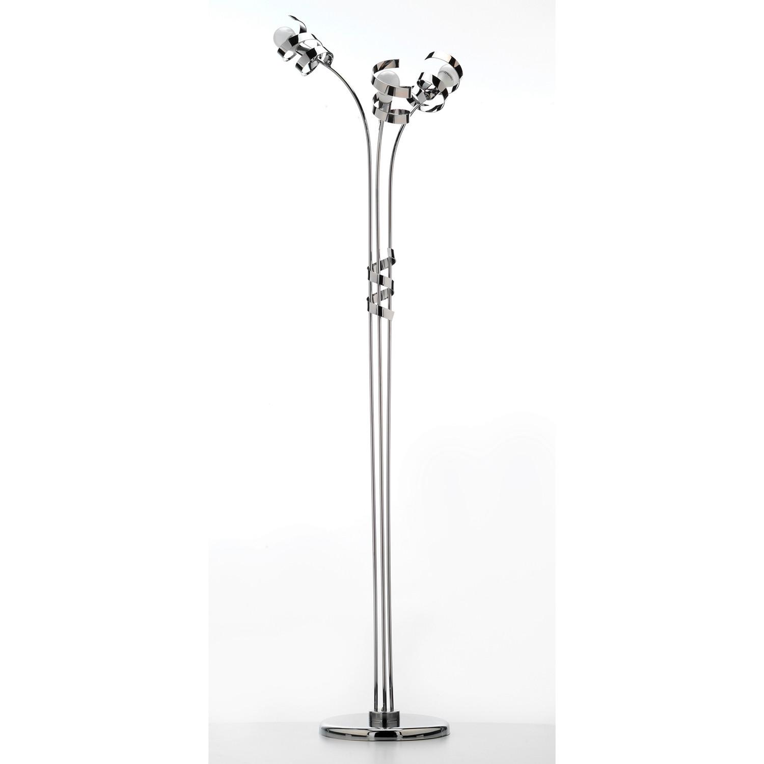 Stehleuchte 4812/Ptc - Chromfarben, Design, Metall (55/190cm)