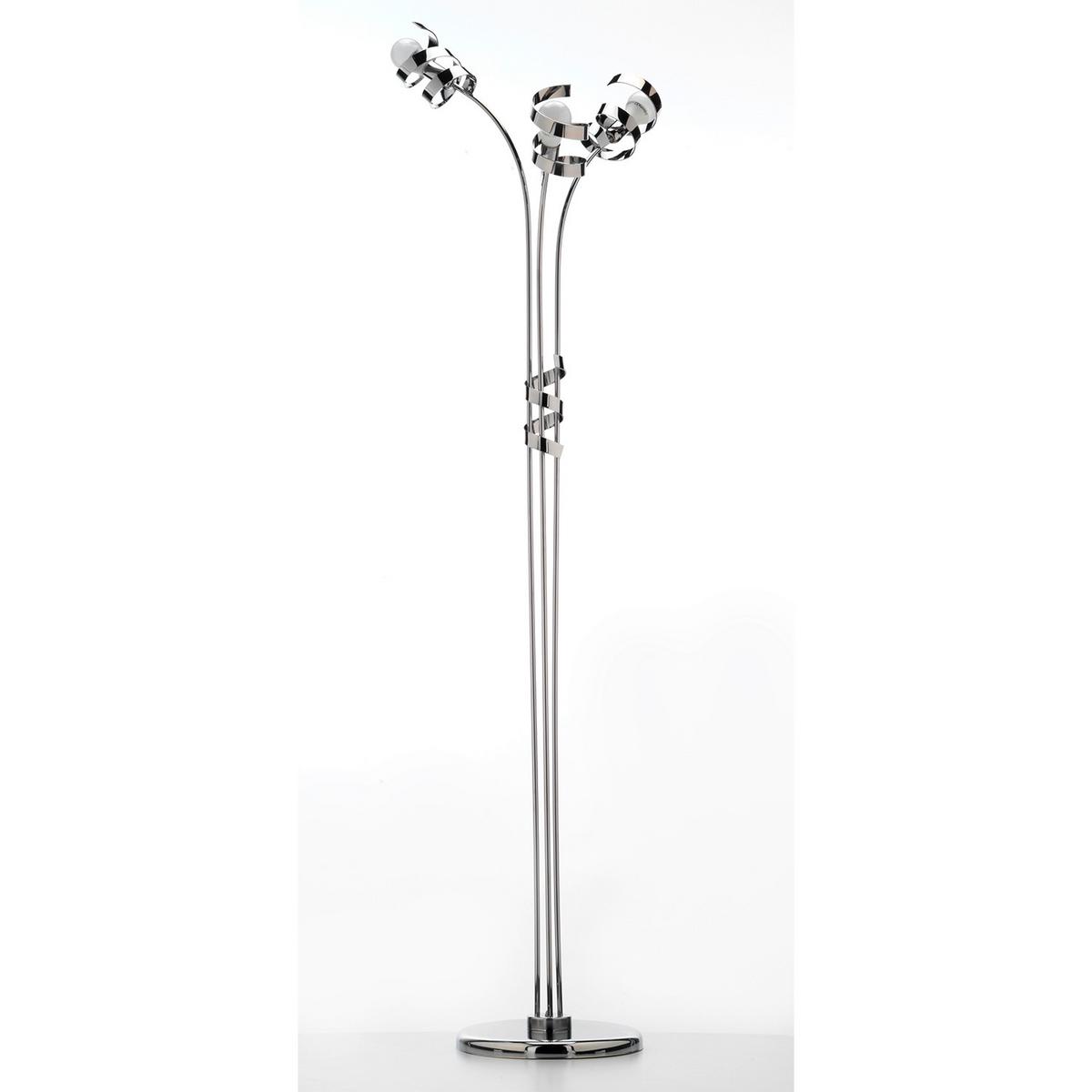 Stehleuchte 4812/Ptc - Chromfarben, Design, Metall (55/190cm)