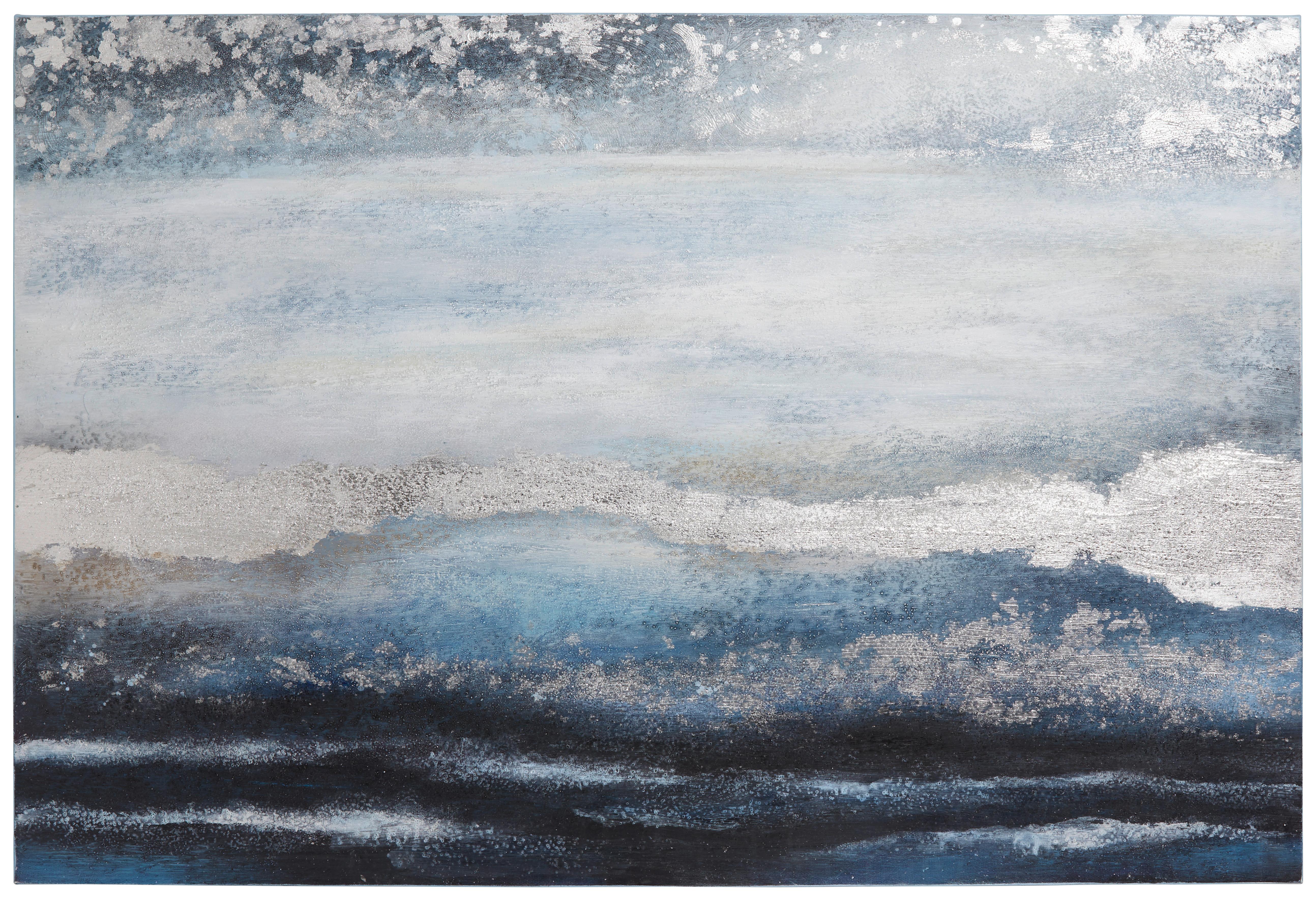 Obraz S Klínovým Rámom Acryl, 120/80/3,5cm - modrá/čierna, Romantický / Vidiecky, drevo/textil (80/120/3,5cm) - Premium Living