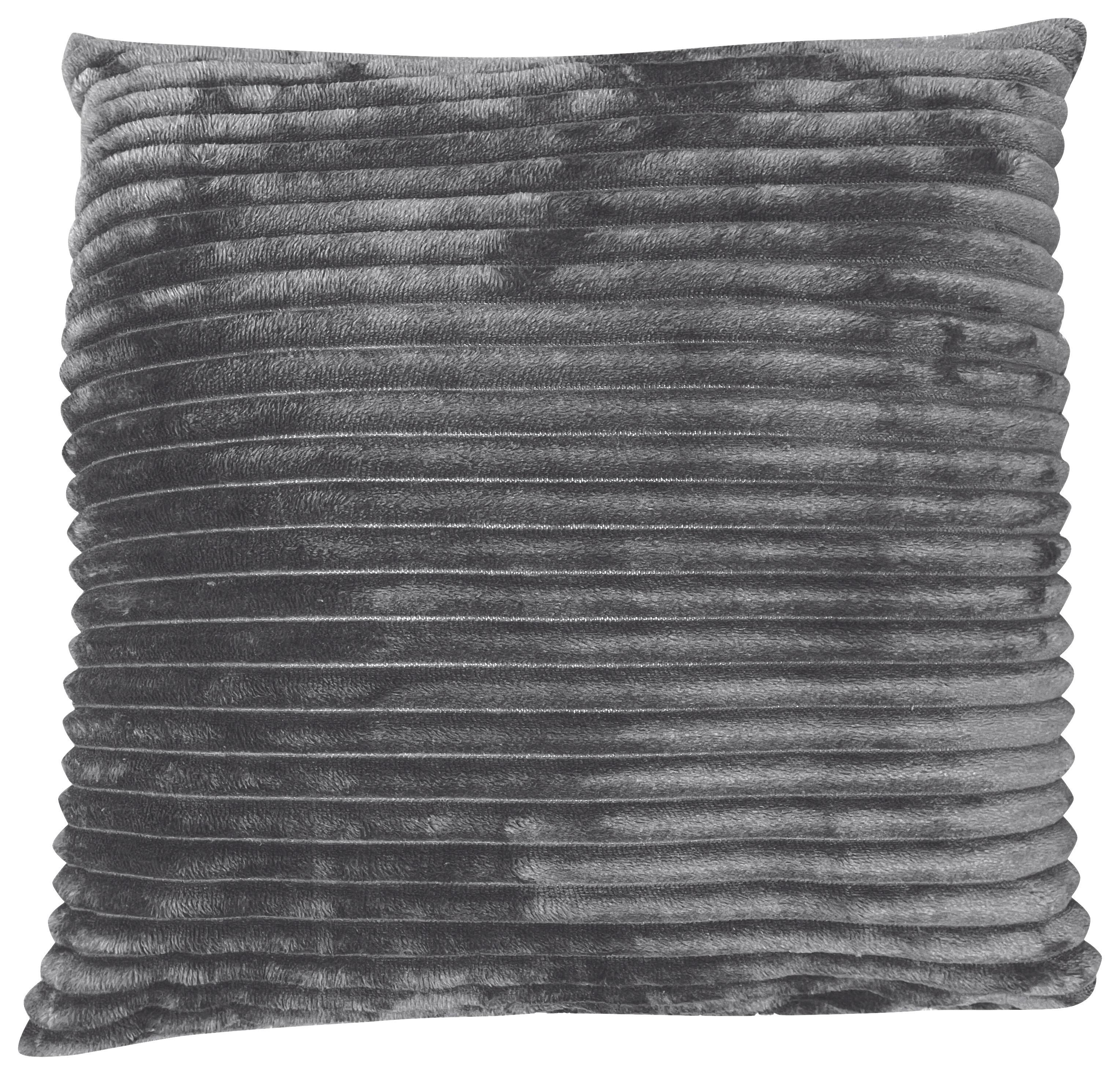 Zierkissen Sina 45x45 cm Polyester Anthrazit mit Zipp - Anthrazit, MODERN, Textil (45/45cm) - Luca Bessoni