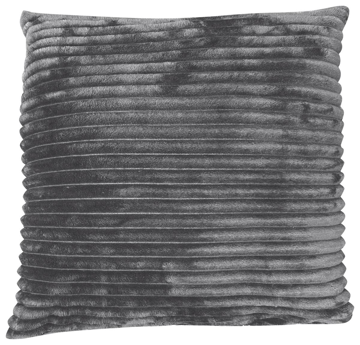 Zierkissen Sina 45x45 cm Polyester Anthrazit mit Zipp - Anthrazit, MODERN, Textil (45/45cm) - Luca Bessoni