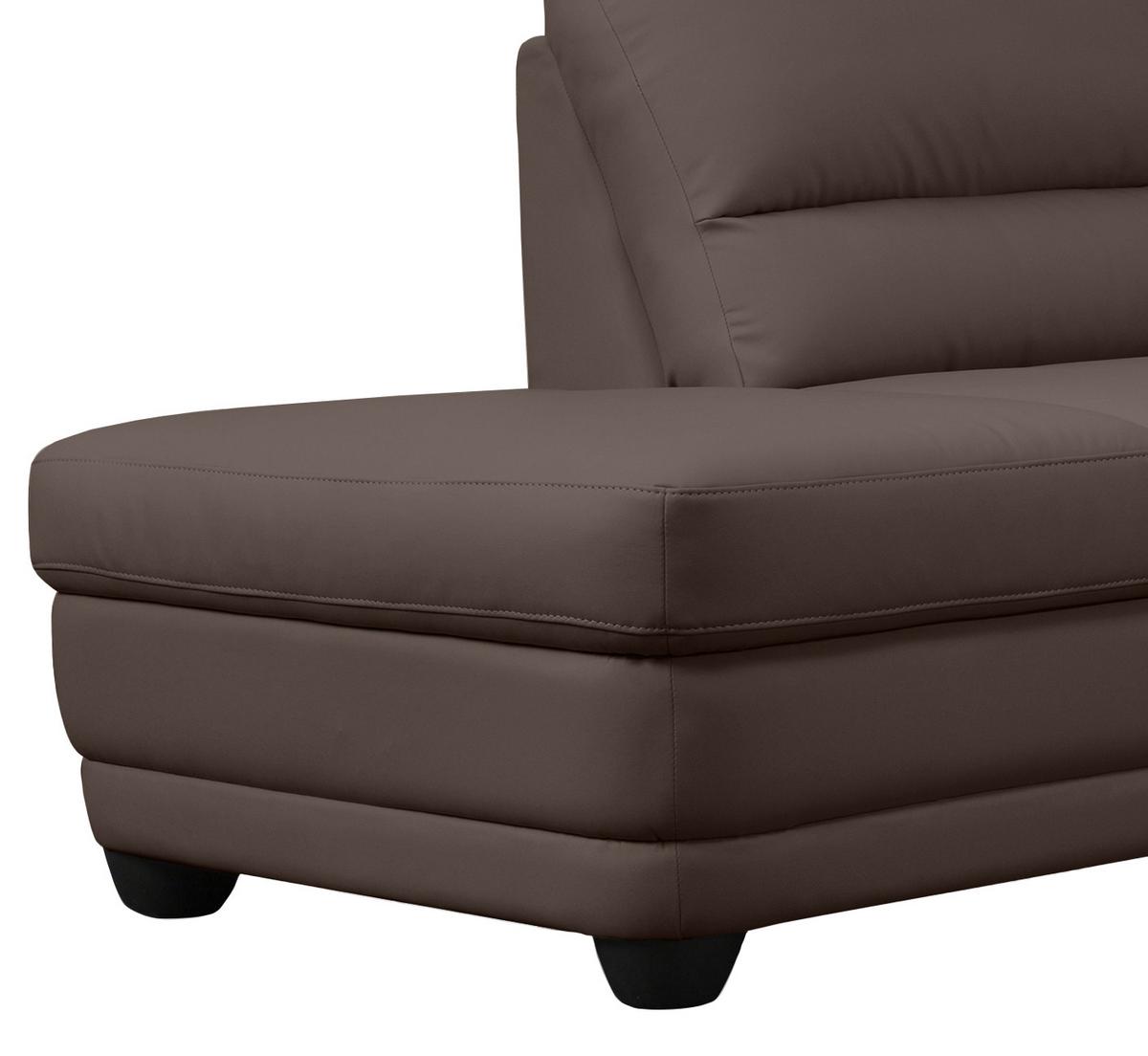Ecksofa Nebolo Braun Lederlook - Braun, Design, Textil (225/245cm) - Livetastic