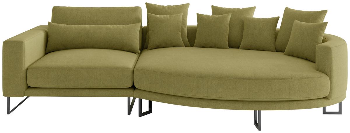 Bigsofa Natalia Olivgrün S: 283x150 cm - Schwarz/Olivgrün, Design, Textil (283/150cm) - Livetastic
