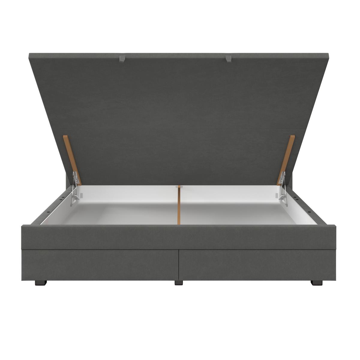 Čalúnená posteľ MAYA 180x200, sivá - sivá/tmavohnedá, Modern, kov/drevo (180/200cm) - Bessagi Home