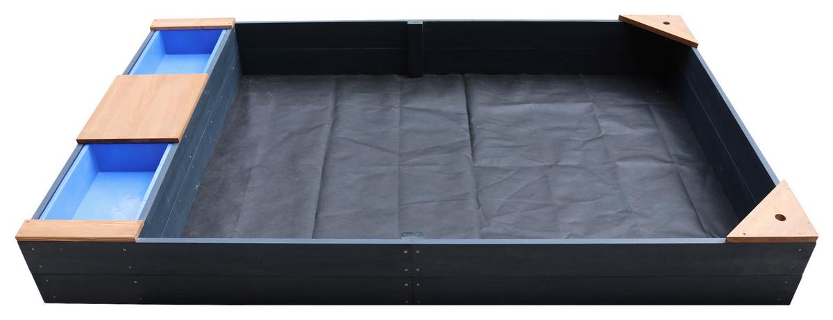 Sandkasten A031.014.05 - Anthrazit/Braun, KONVENTIONELL, Holz (115/21,8/180cm) - Ambia Garden