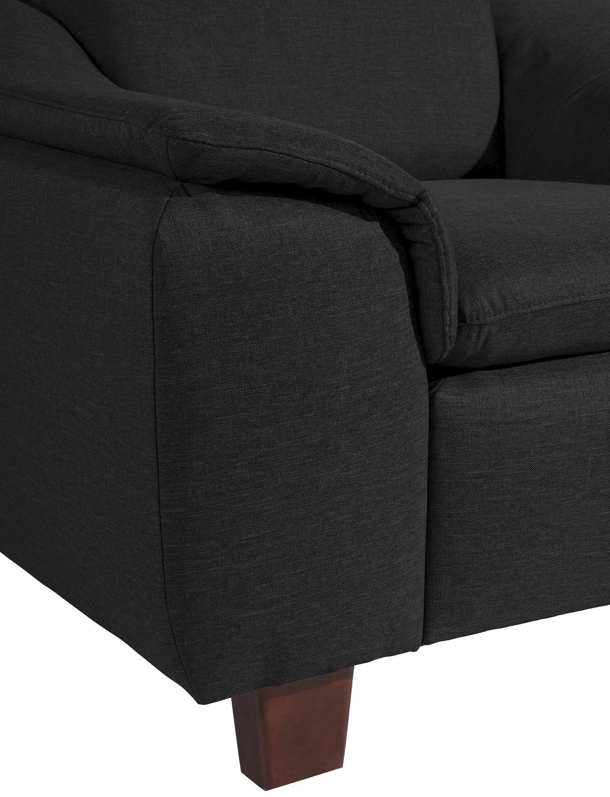 Polstersessel Mit Armlehnen Aaron Flachgewebe Schwarz - Nussbaumfarben/Schwarz, Design, Textil (100/87/82cm) - Max Winzer