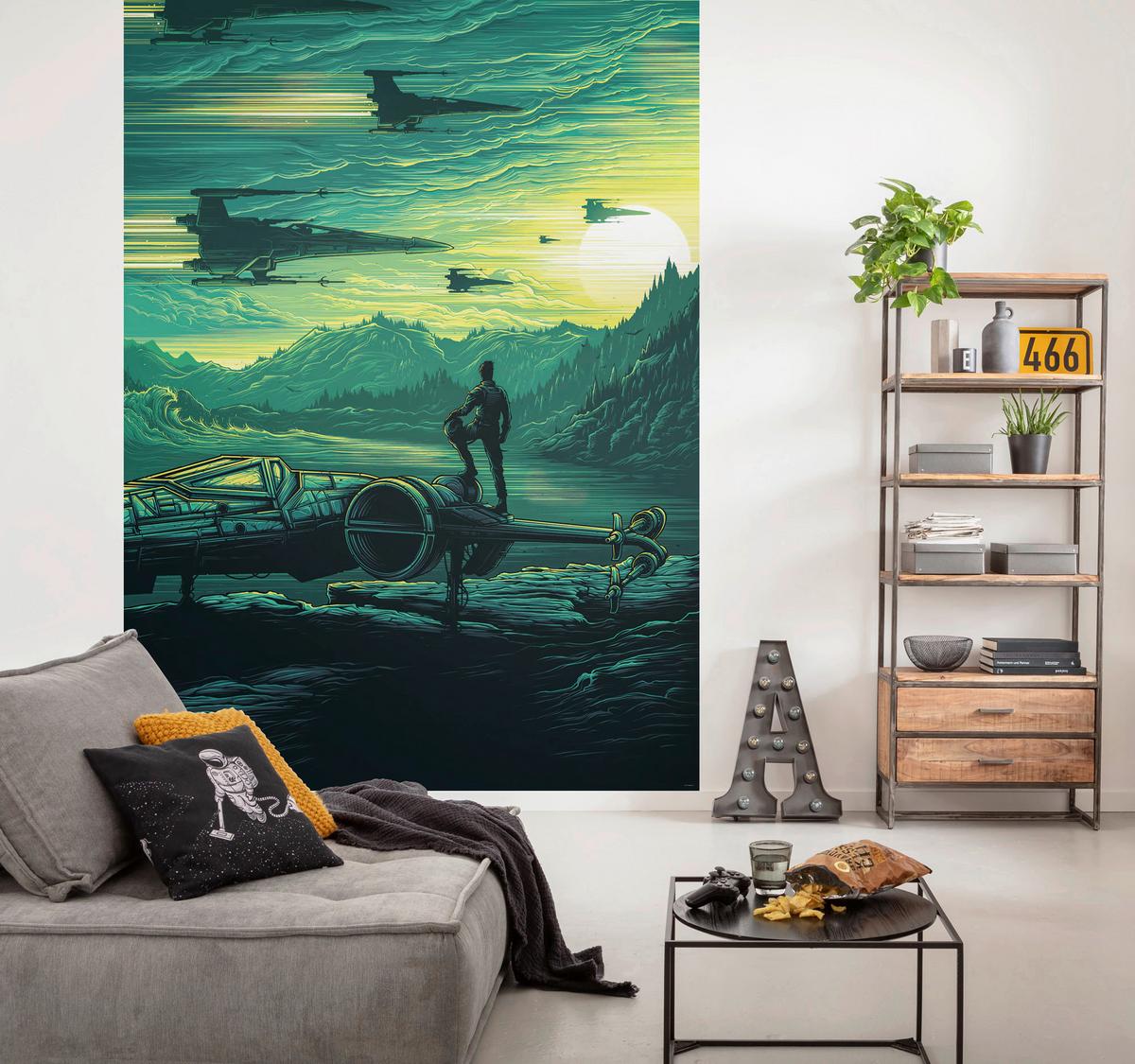 Fototapete Star Wars X-Wing Takodana - Multicolor, Trend, Textil (200/280cm)