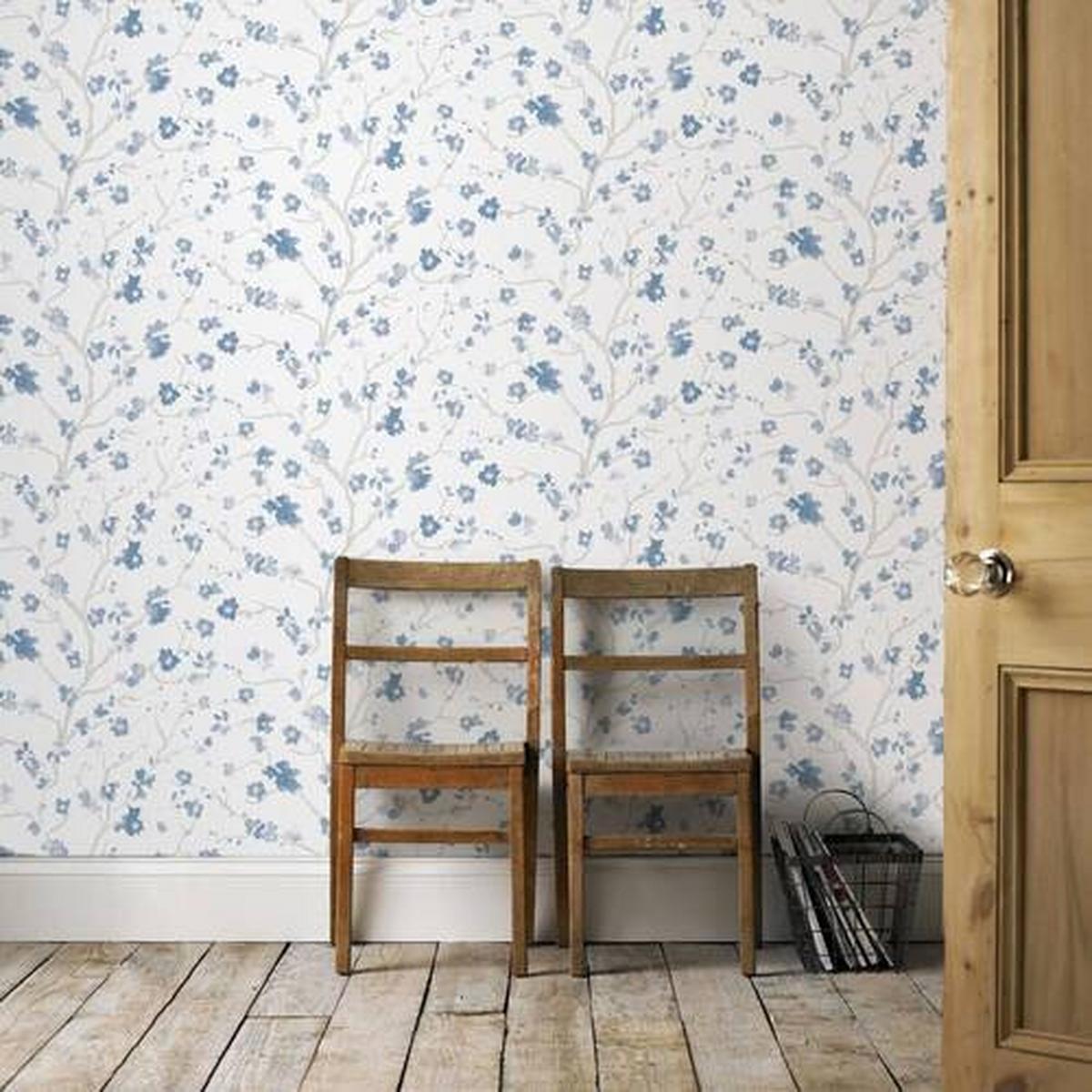Vliestapete Ushi Blau, 53x1000 cm - Blau, Basics, Papier/Kunststoff (53/1000cm)