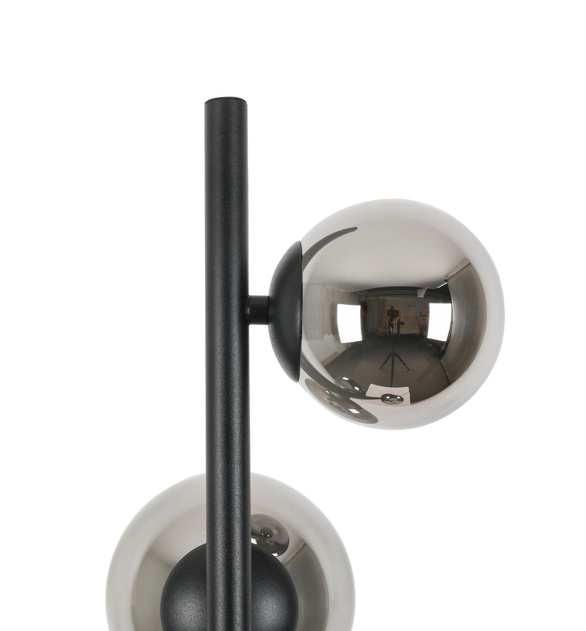 Stojací svítidlo LISIB, V:140cm - černá/barvy chromu, Romantický / Rustikální, kov/sklo (27/140cm) - Mömax