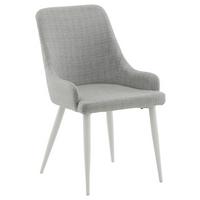 Stuhl-Set Plaza Weiß/Hellgrau B: 49 cm - Hellgrau/Weiß, Design, Textil/Metall (49/86/58cm) - Livetastic