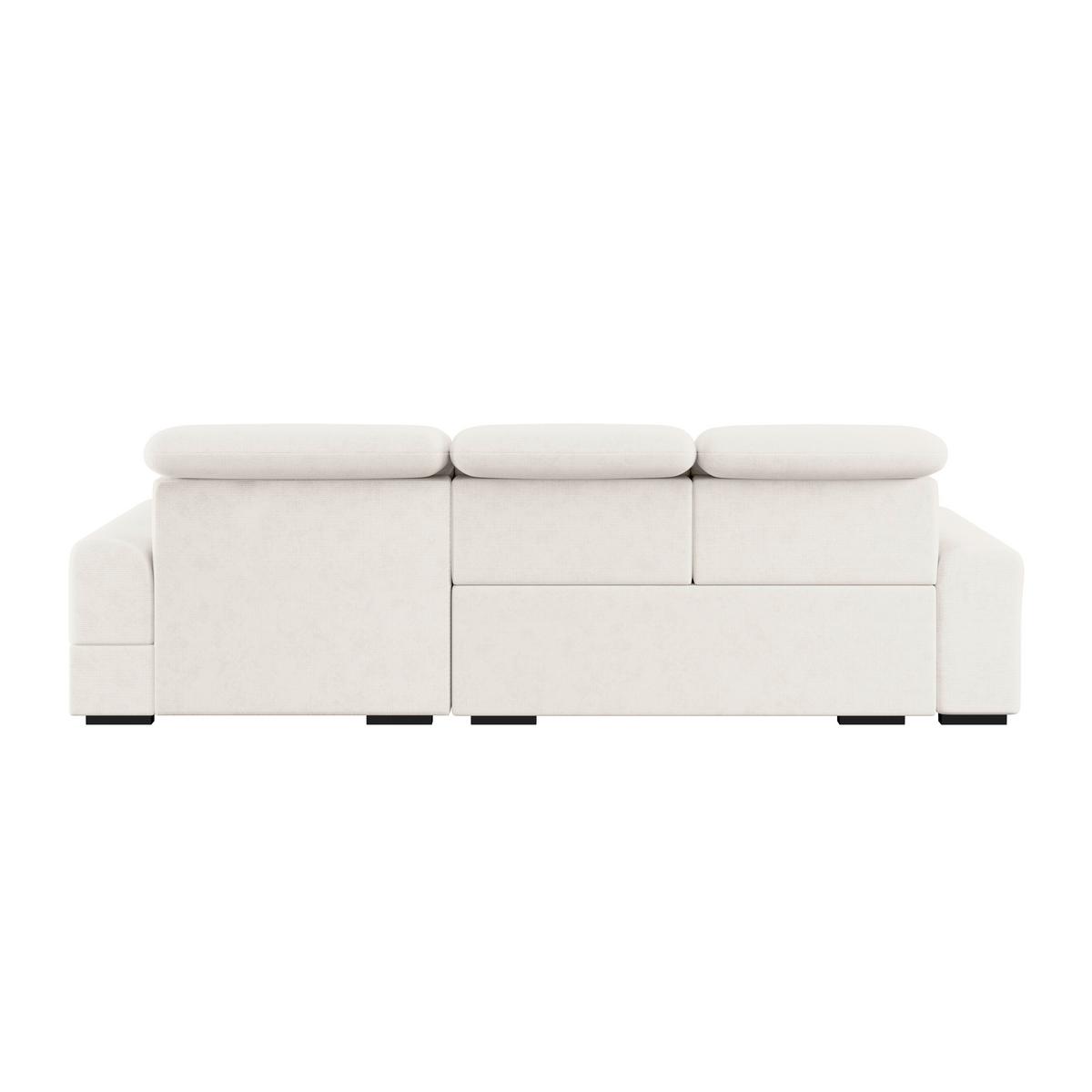 Ecksofa mit Bettfunktion Malaga new Chenille creme - Creme/Schwarz, KONVENTIONELL, Textil (286/203cm) - Ondega