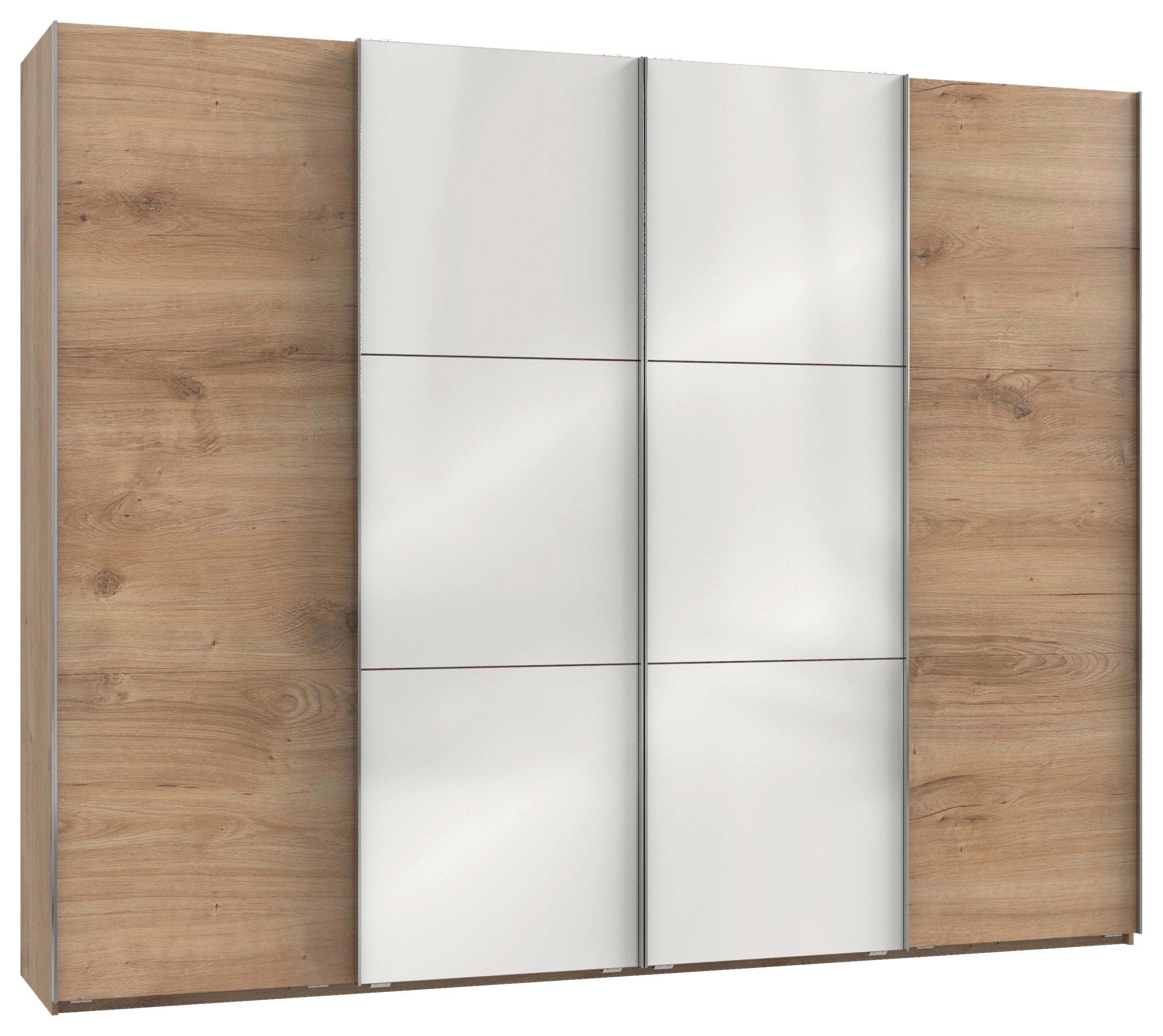 Schwebetürenschrank B: 300 cm Level 36c Weiß/Eiche Dekor - Eichefarben/Weiß, MODERN, Holzwerkstoff (300/236/65cm) - MID.YOU
