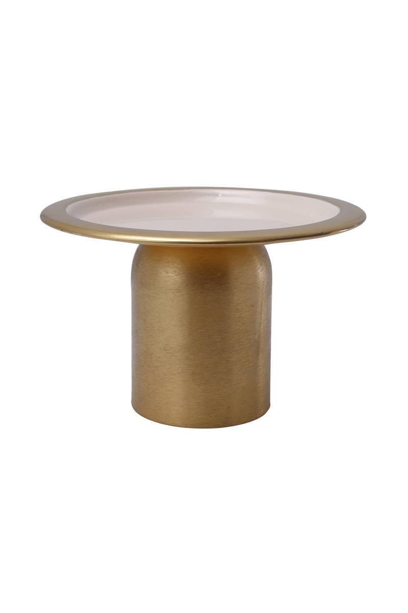 Tortenplatte Rund Eisen Art Deco D: 20,5 cm Golden/Rosa - Goldfarben/Rosa, Trend, Metall (20,5/13,5cm) - Kayoom