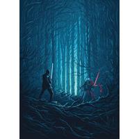 Fototapete Star Wars Wood Fight - Blau/Schwarz, Trend, Textil (200/280cm)