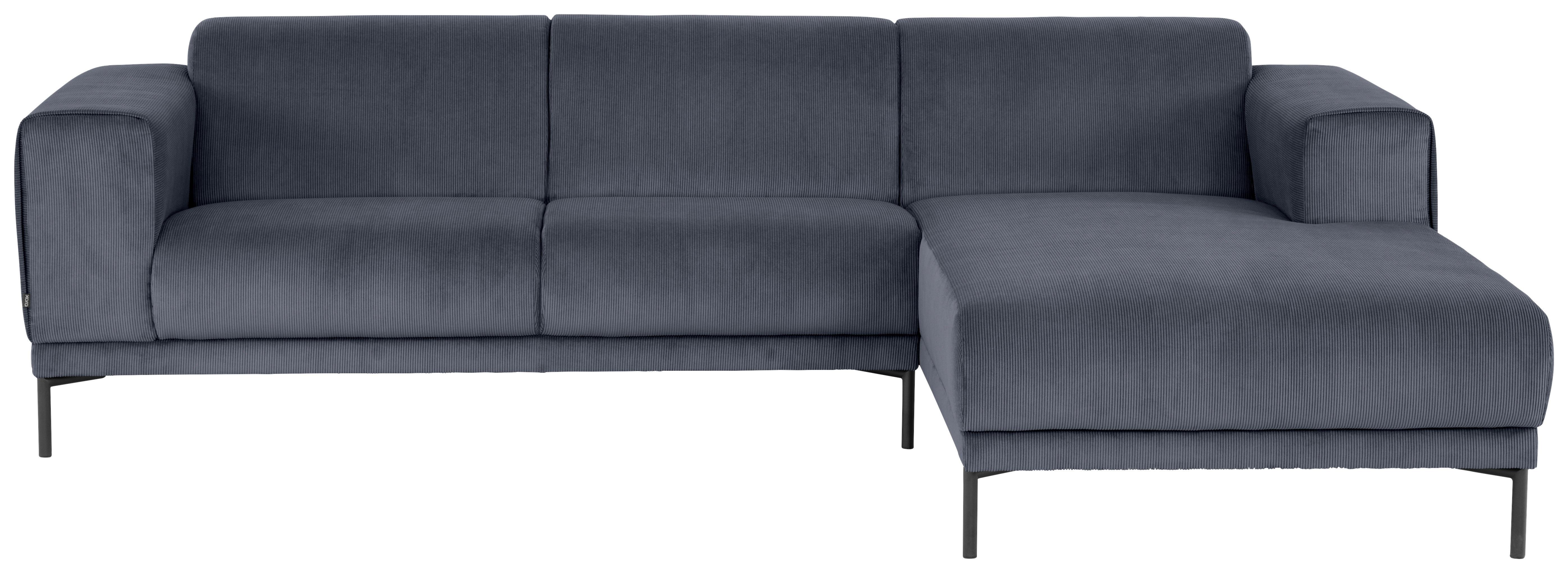 Ecksofa Erno Graublau S: 262 cm - Graublau/Schwarz, Design, Textil (262/183cm) - MID.YOU
