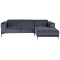 Ecksofa Erno Graublau S: 262 Cm - Graublau/Schwarz, Design, Textil (262/183cm) - MID.YOU