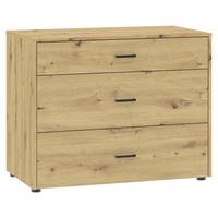 Unterbauschrank Kivo Eiche Artisan Dekor, B: 90 cm - Weiß/Eiche Artisan, Basics, Holzwerkstoff (90/69,8/52,1cm)