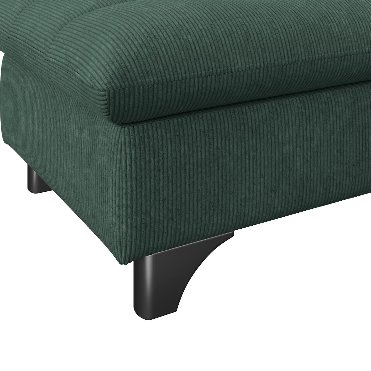 Hocker Gemini Waldgrün, B: 108cm - Waldgrün/Chromfarben, KONVENTIONELL, Textil (108/46/108cm)