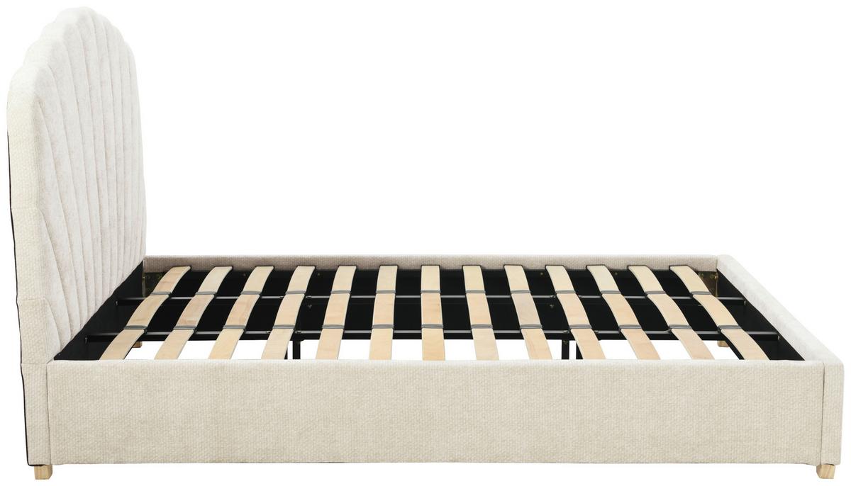 Polsterbett Venus Beige B: 191 Cm - Eichefarben/Beige, Design, Holz/Textil (191/121/215cm) - Livetastic