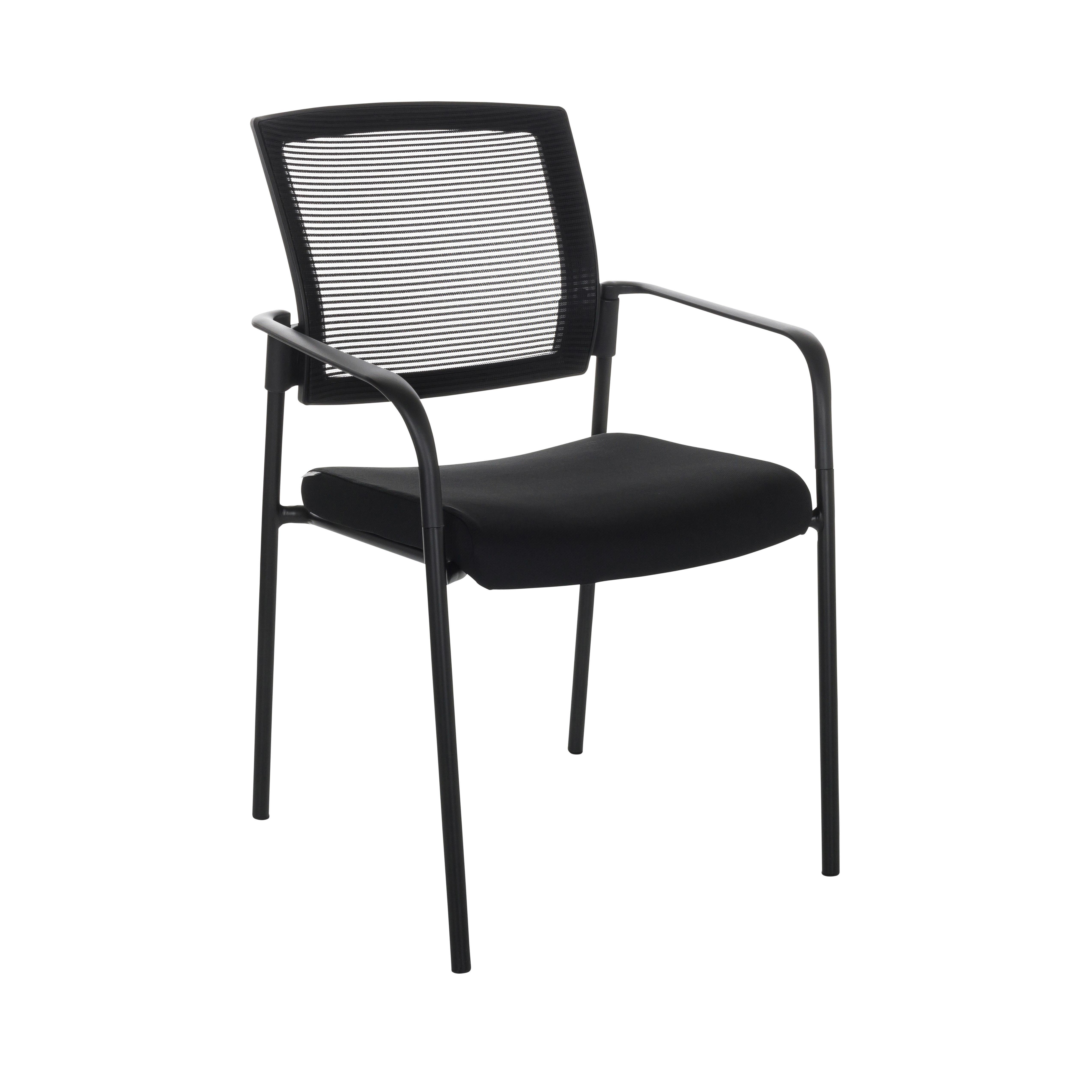 Besucherstuhl Meet Gepolstert Schwarz Bis 110 Kg - Schwarz, Basics, Kunststoff/Textil (51/126/61cm) - MID.YOU