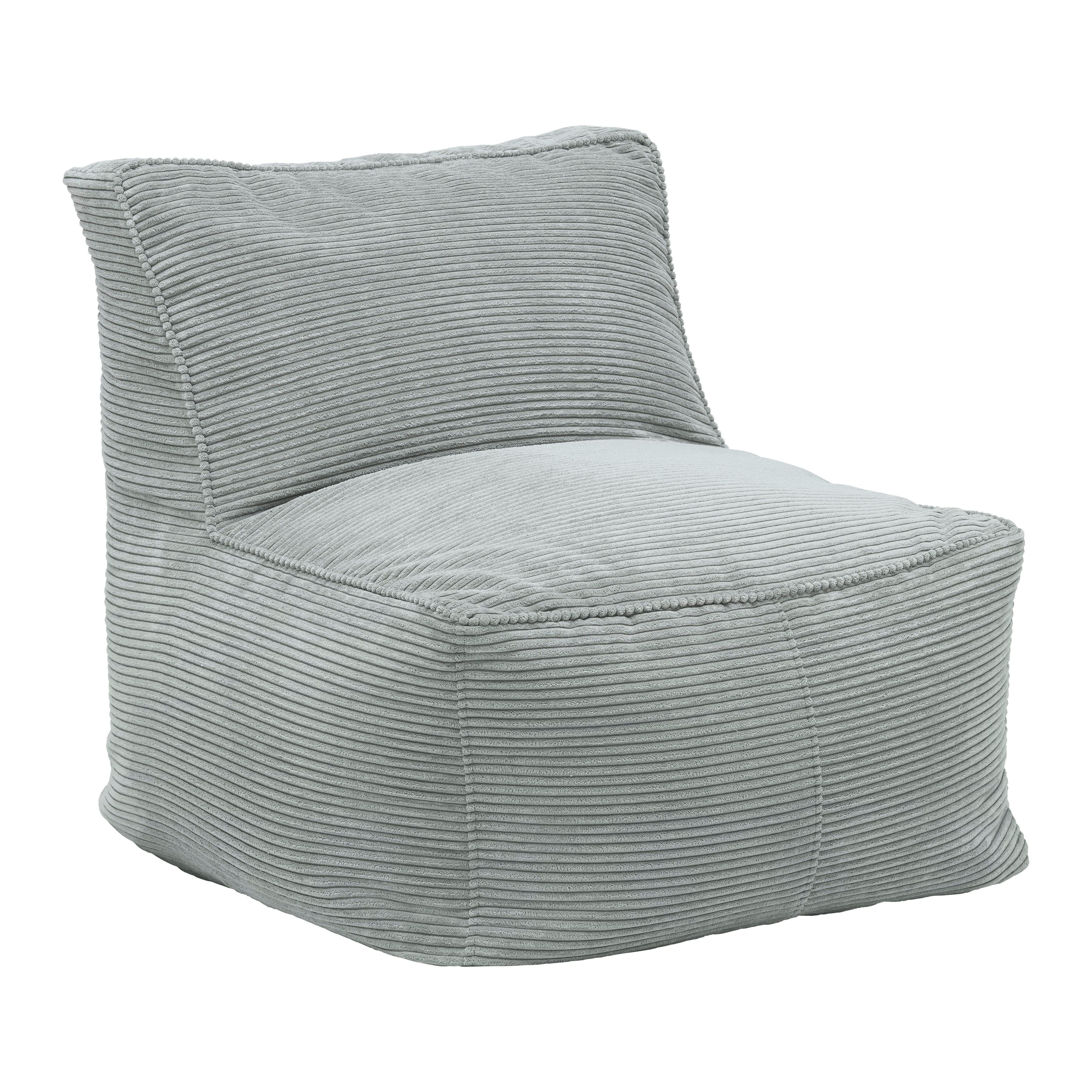 Sedací vak CAROLINE, šedý manšestr, max. 90 kg - šedá, Moderní, textil (75/84/88cm) - Mömax