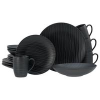 Kombiservice Waves Anthrazit 16--Teilig - Anthrazit, Basics, Keramik - Creatable