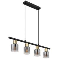 Hängeleuchte 54310-4h - Klar/Goldfarben, Design, Glas/Metall (65/8/120cm) - Globo