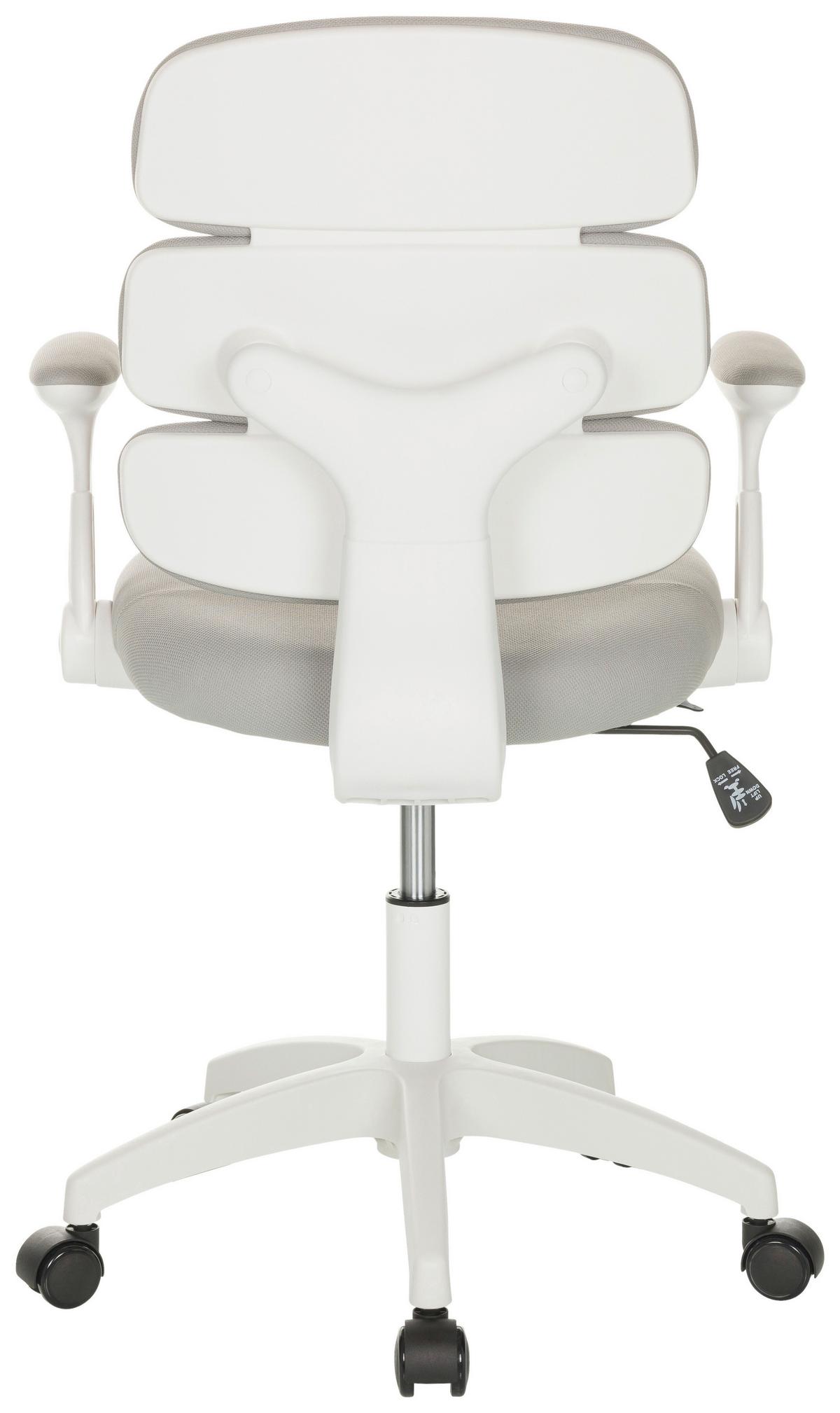 Jugenddrehstuhl Kid Ergolino W - Weiß/Grau, Basics, Kunststoff/Textil (62/86-97/62cm) - MID.YOU