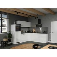 Eckküche Monza mit Geräten 240x240 cm Weiß/Grau - Weiß Hochglanz/Weiß, LIFESTYLE, Holzwerkstoff (240/240cm) - Held