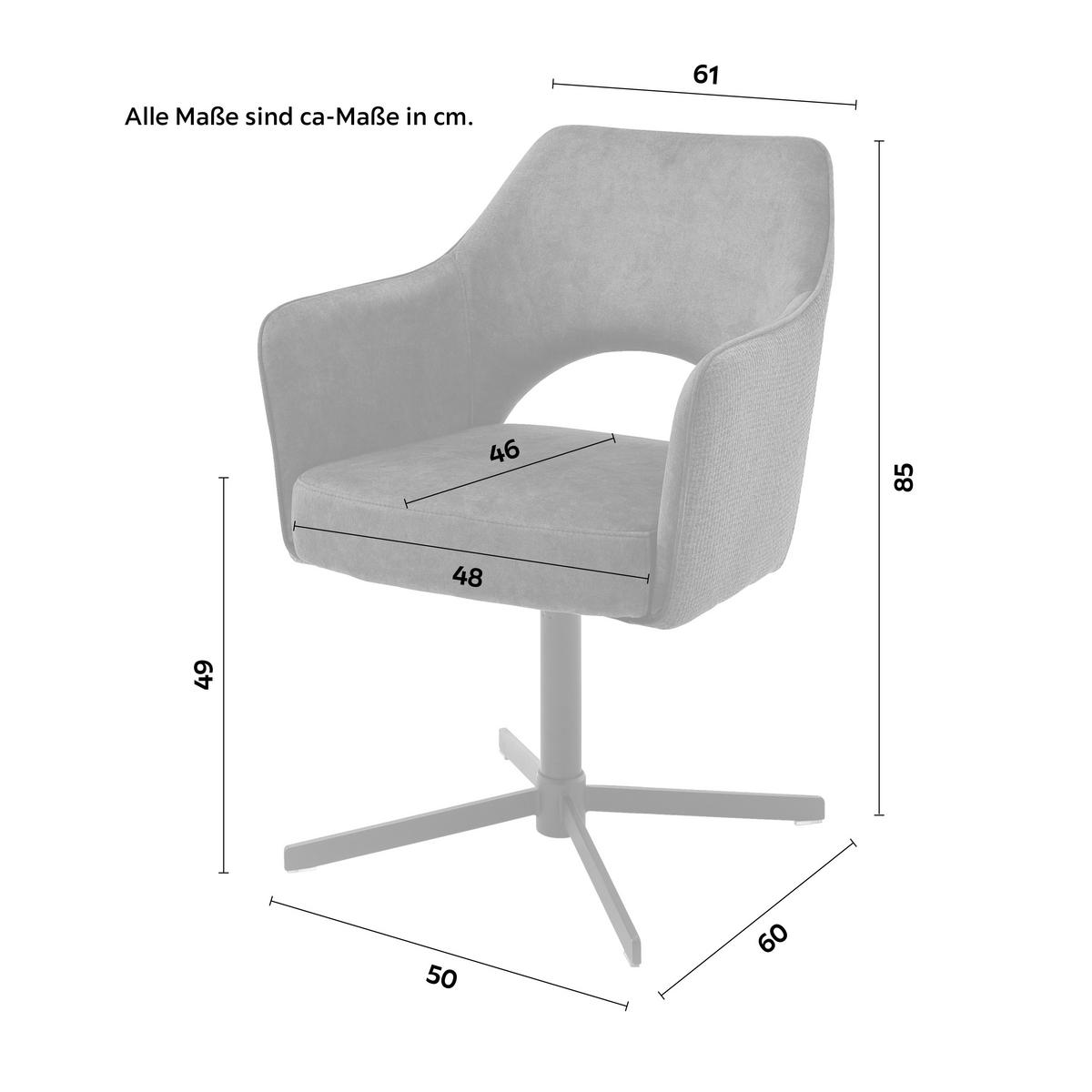 ŽIDLE S PODRUČKAMI VALLETTA - černá/antracitová, Konvenční, kov/textil (61/85/60cm) - Premium Living