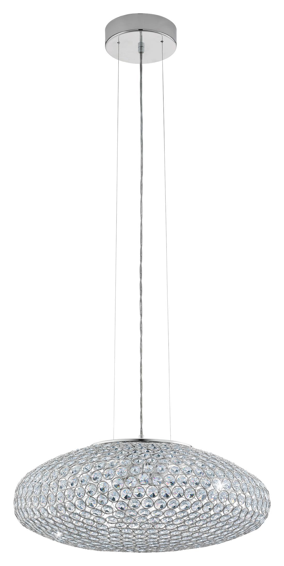 Hängeleuchte Clemente - Klar/Chromfarben, MODERN, Glas/Metall (54/110cm)