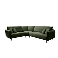 Ecksofa Vanilla Dunkelgrün S: 256x294 cm - Dunkelgrün/Schwarz, Design, Textil (256/294cm) - Livetastic