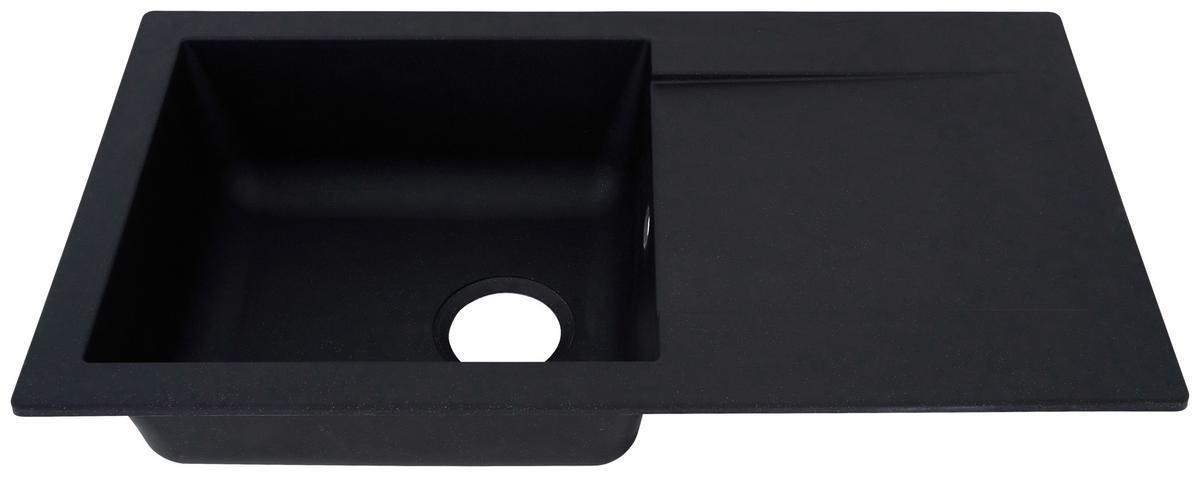 Spüle Respekta Denver Kunststein 78x43,5 Cm - Schwarz, Trend, Glas/Kunststoff (78/17/43,5cm) - Respekta