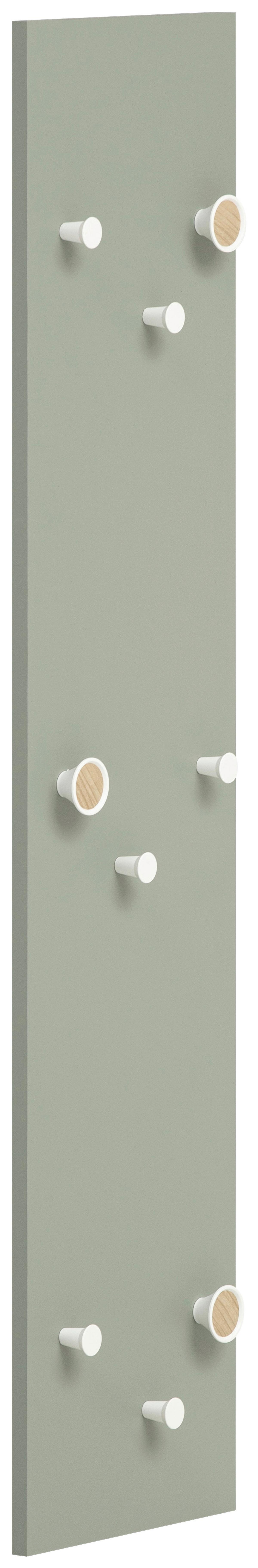Garderobenpaneel Bjarne, Salbeigrün B: 24,5 Cm - Salbeigrün, Design, Holzwerkstoff (24,5/109/2,6cm) - MID.YOU