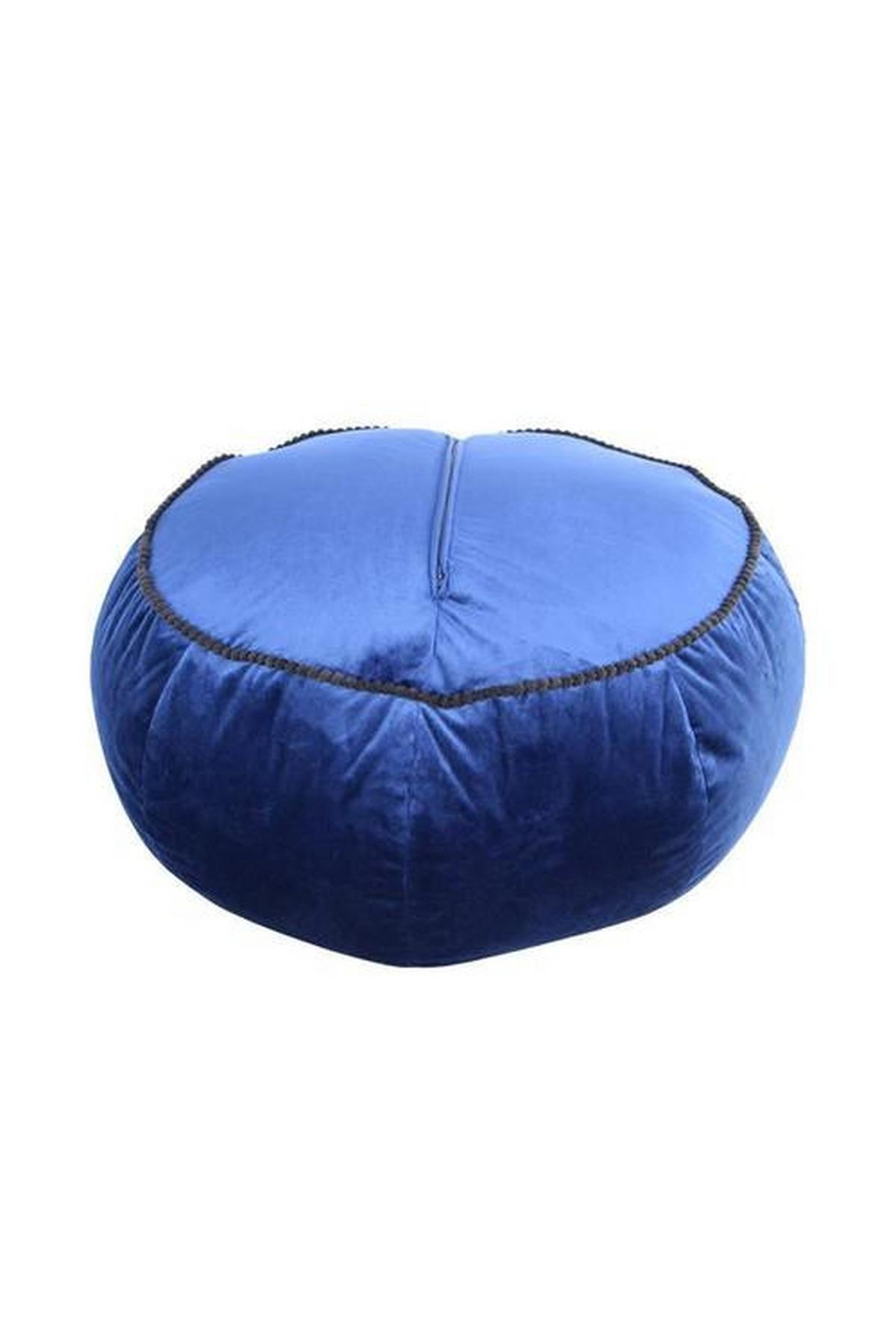 Pouf Taj Mahal Dxh: 65x35 Cm Samt Blau Mit Reißverschluss - Blau, MODERN, Textil (65/35/65cm) - Kayoom