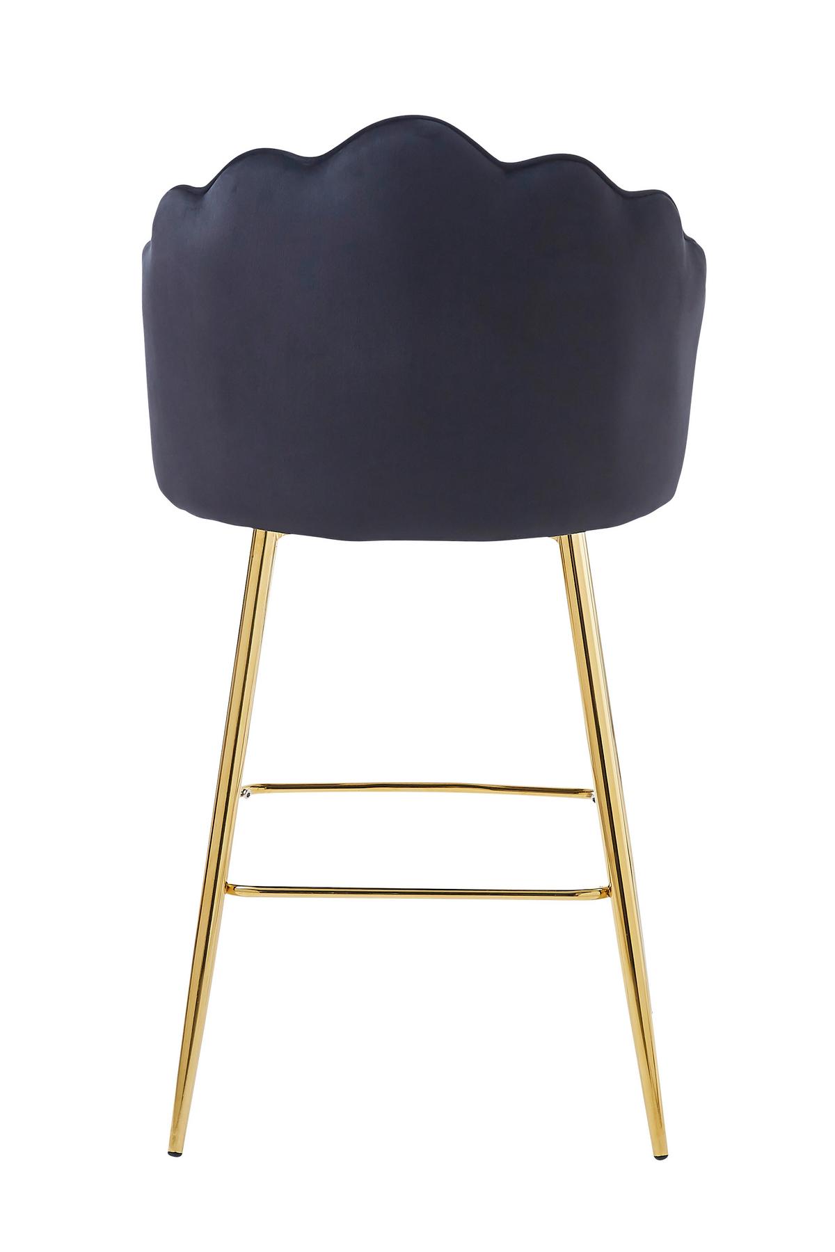 Barhocker-Set Schwarz B: 52 cm - Goldfarben/Schwarz, MODERN, Textil/Metall (52/100/54cm) - Livetastic