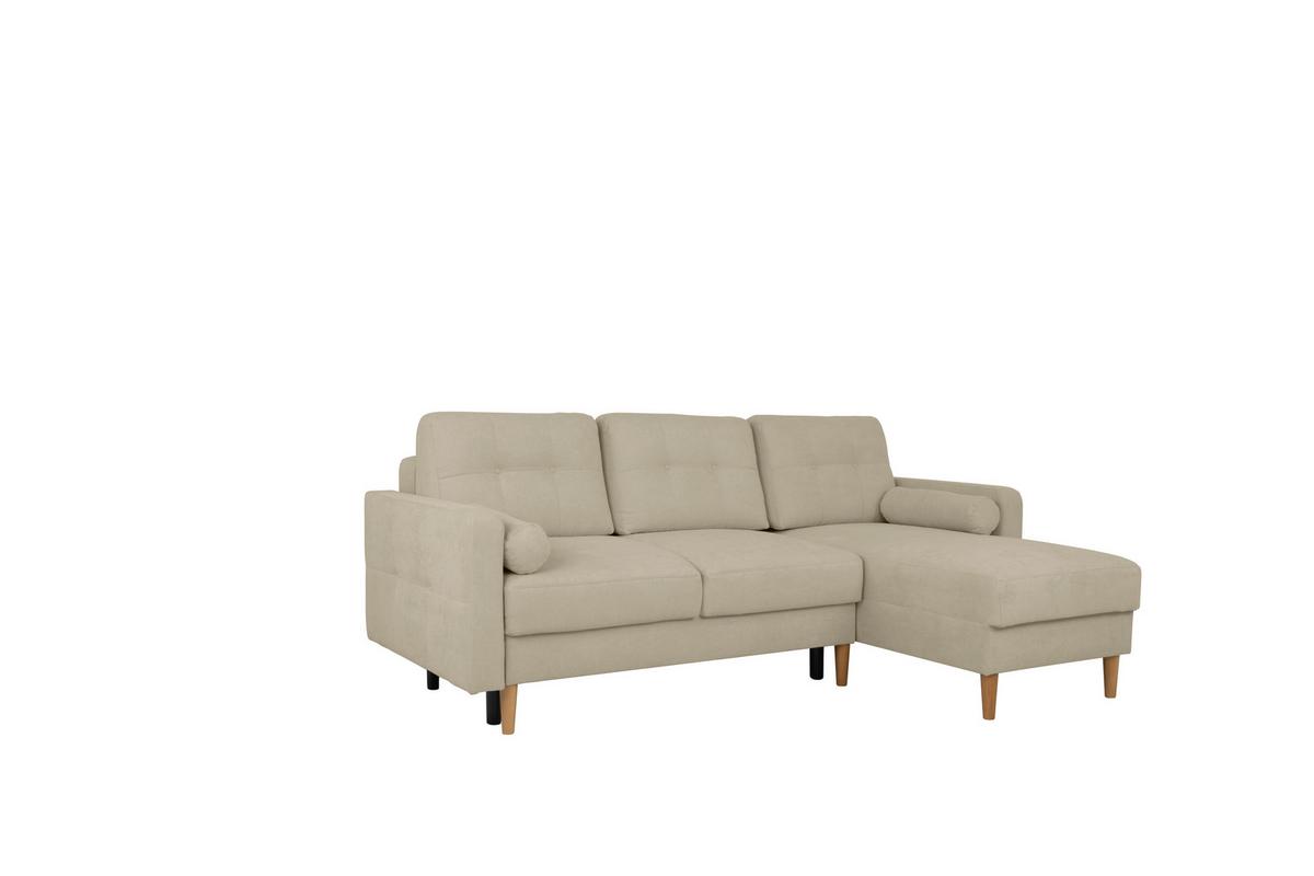 Ecksofa Noret, Taupe S: 223x157 Cm - Taupe/Buchefarben, Design, Textil (223/157cm) - MID.YOU