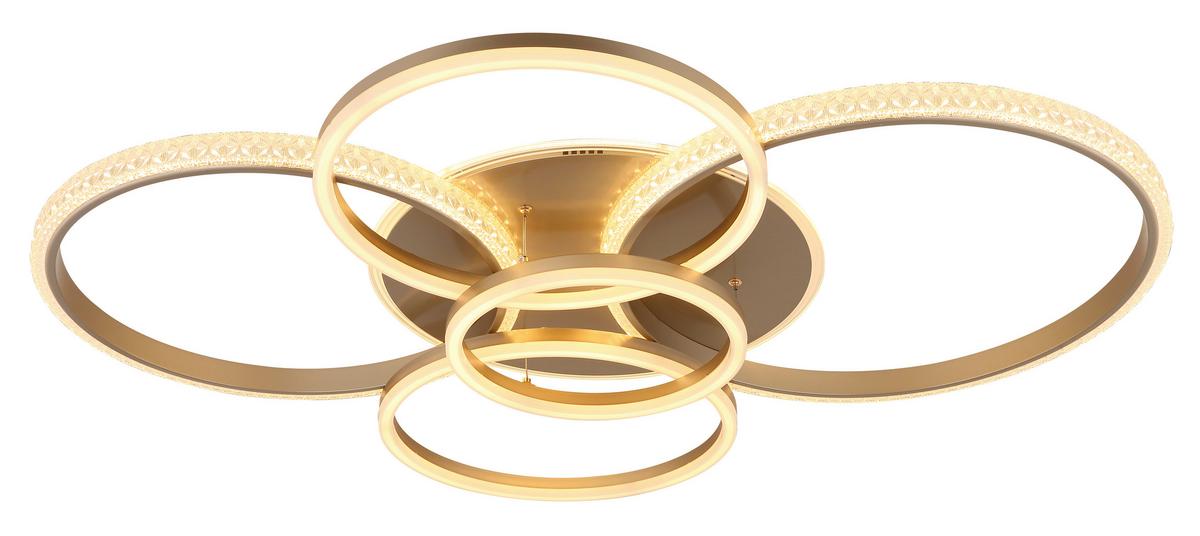 Led-deckenleuchte 48467-70ch Lorelei - Klar/Champagner, Design, Kunststoff/Metall (110/88/12cm) - Globo