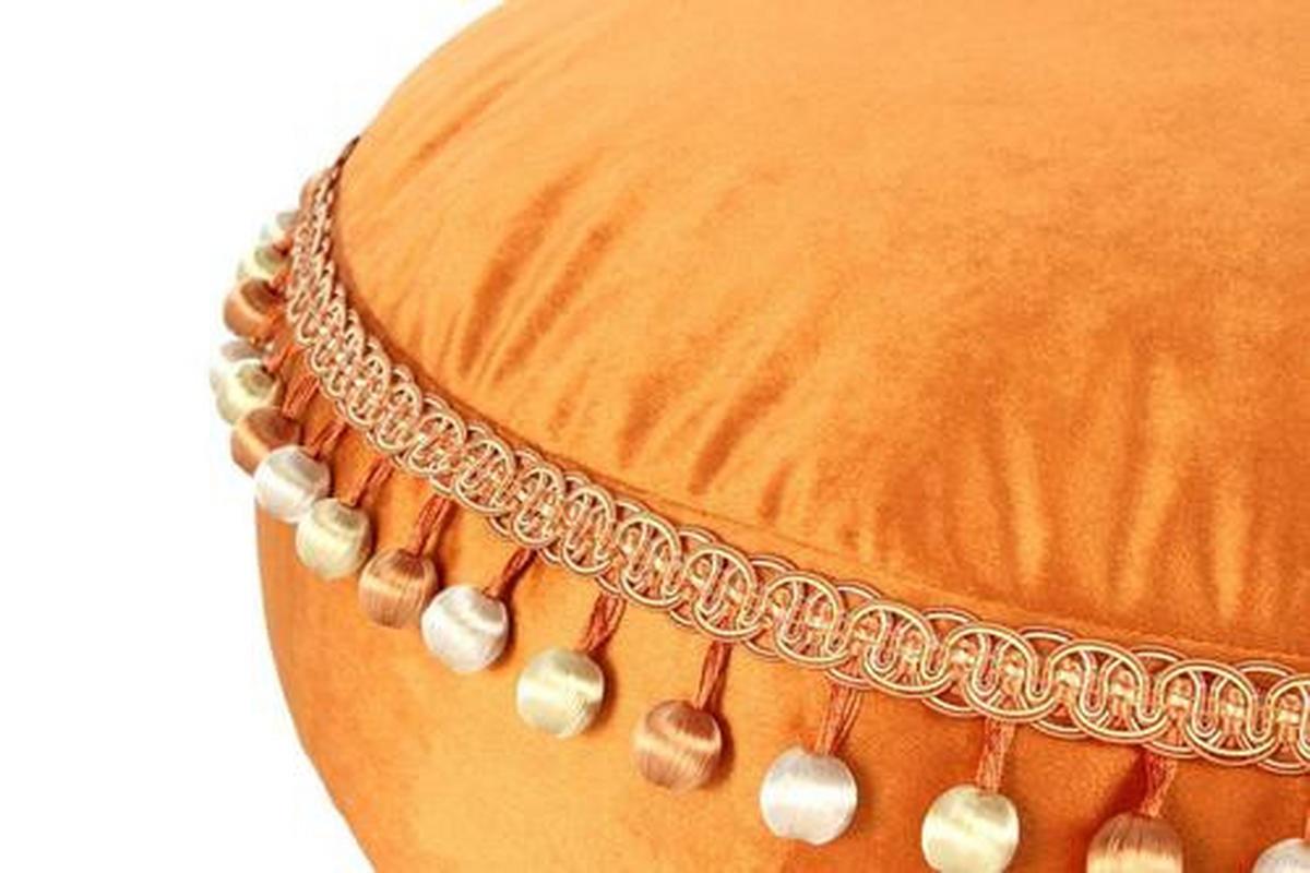 Pouf Taj Mahal DxH: 65x25 cm Samt Bronze mit Reißverschluss - Bronzefarben, LIFESTYLE, Textil (65/25/65cm) - Kayoom