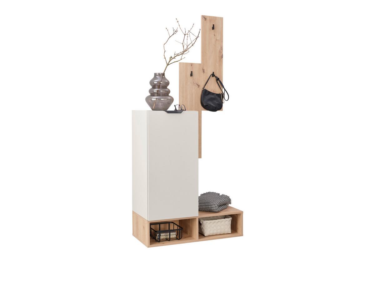 Garderobe CIAO Kaschmir Eiche Artisan B: 80cm - Kaschmir/Eiche Artisan, MODERN, Holzwerkstoff (80/181/37,9cm)