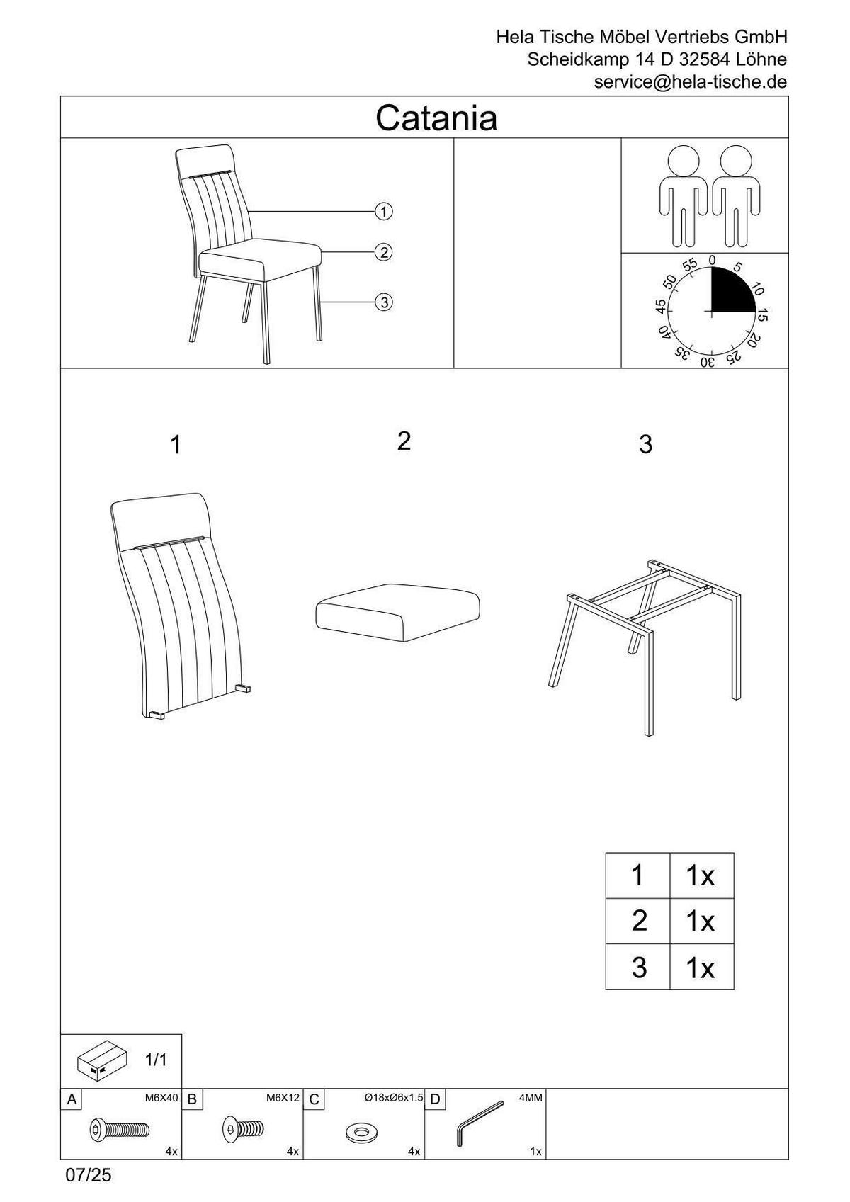 Stuhl-set Catania I S 4er-Set - Beige/Schwarz, MODERN, Textil/Metall (44/95/63,5cm) - MID.YOU