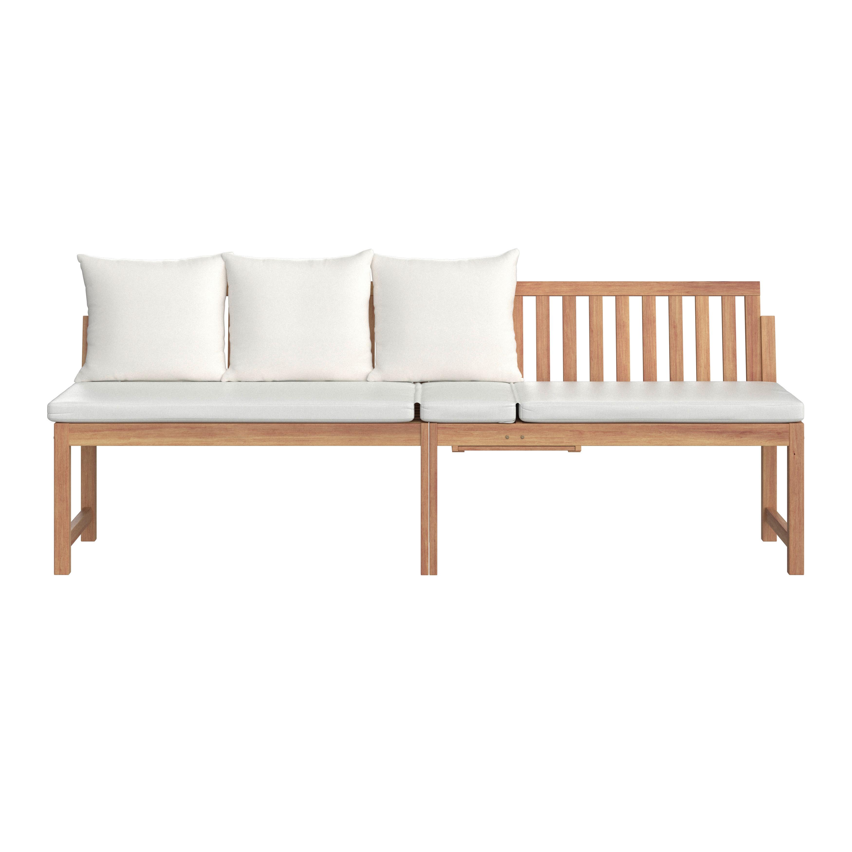 ZÁHRADNÁ LAVICA JUNOA - farba akácie/biela, Modern, drevo/textil (200/75/60cm) - Bessagi Garden