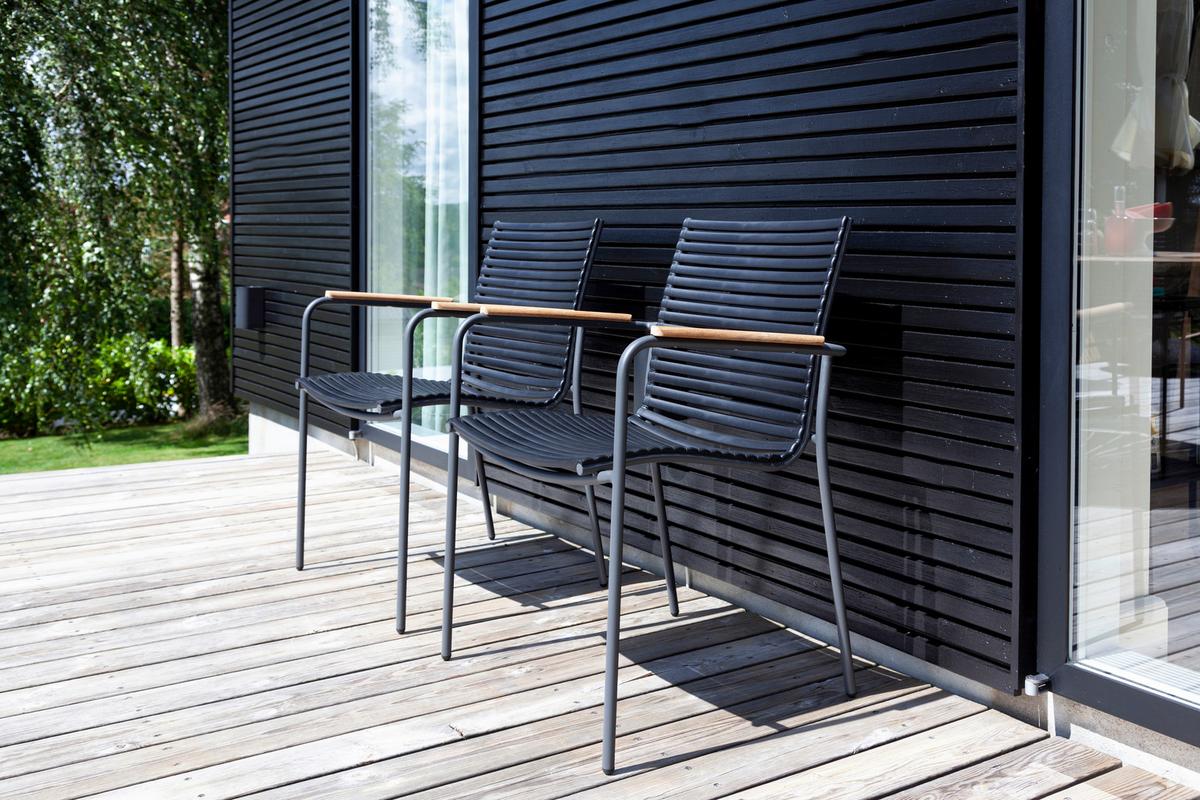 Gartensessel Stapelbar Mood Classic Kunststoff - Anthrazit/Schwarz, KONVENTIONELL, Holz/Kunststoff (60/84/56cm) - Gardenson